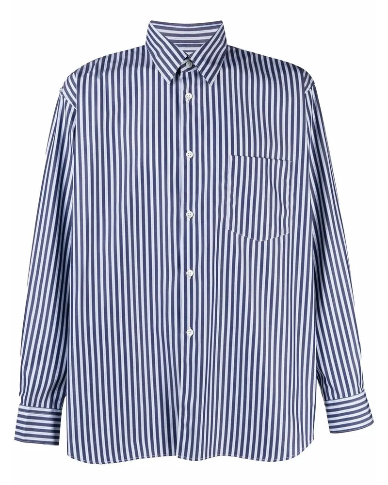Comme des Garçons Gestreiftes Hemd - Blau Blau