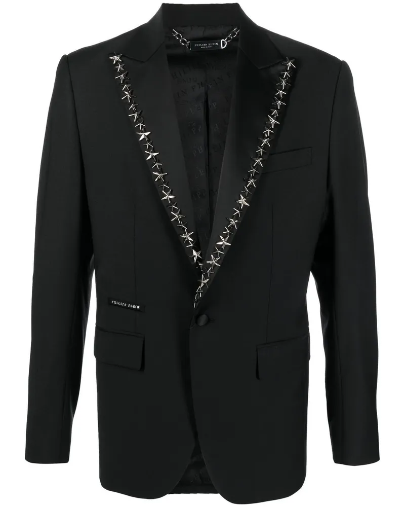 Philipp Plein Sakko mit Nieten in Sternform - Schwarz Schwarz