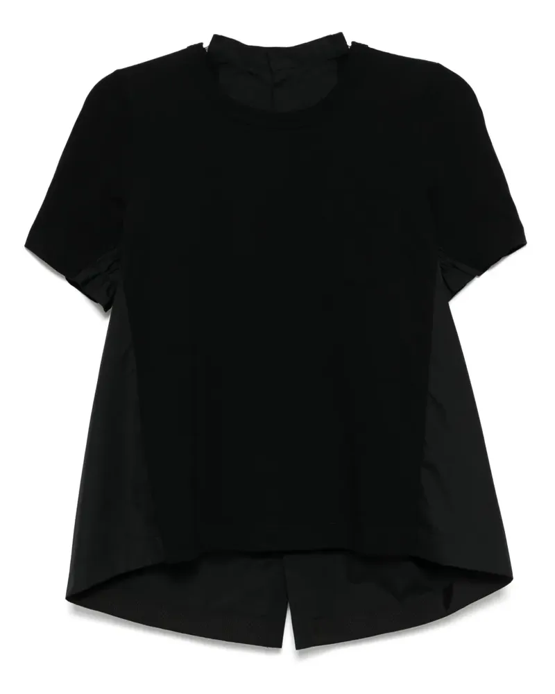 Sacai T-Shirt mit Kontrasteinsätzen - Schwarz Schwarz