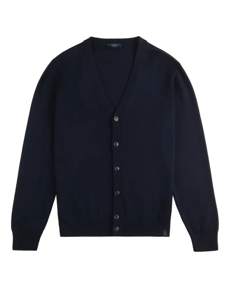 Fay V-neck button cardigan - Blau Blau
