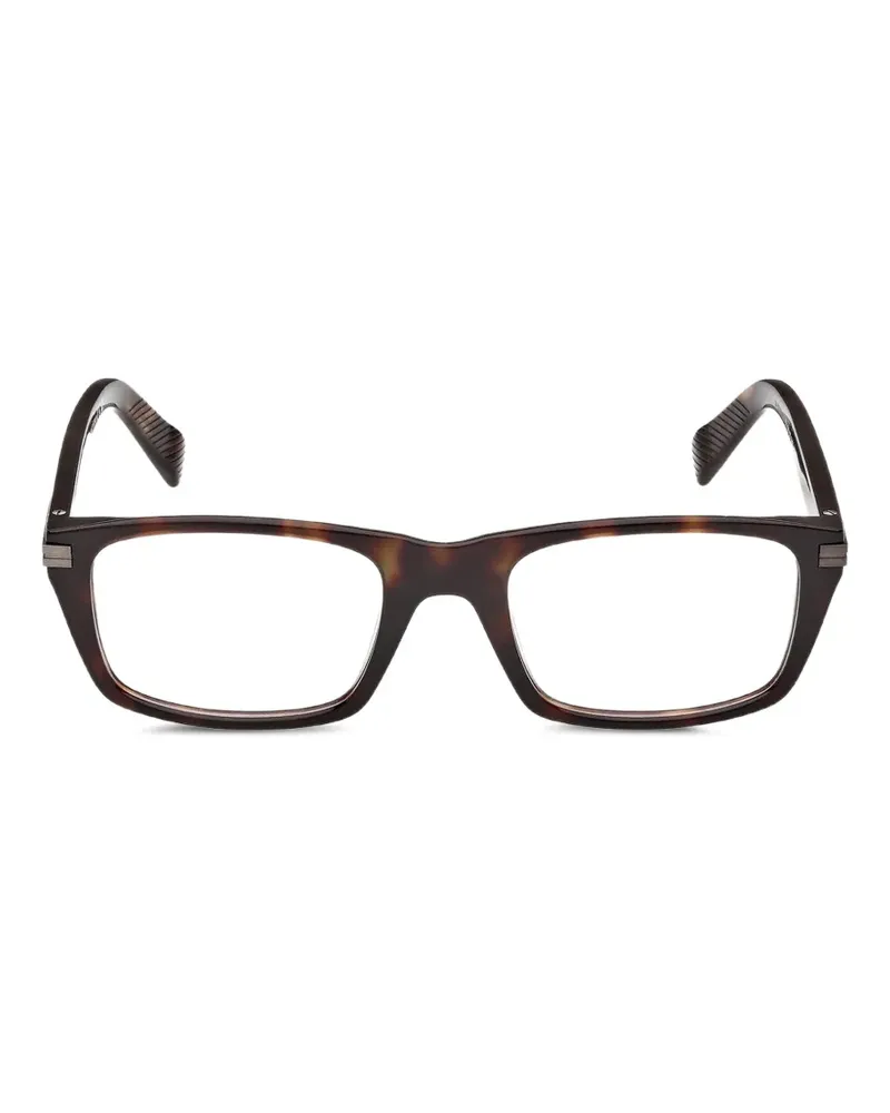 Ermenegildo Zegna rectangle-frame glasses - Braun Braun