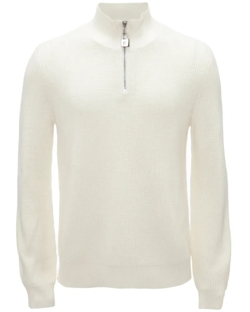 J.W.Anderson Henley Pullover mit Stehkragen - Weiß Weiß