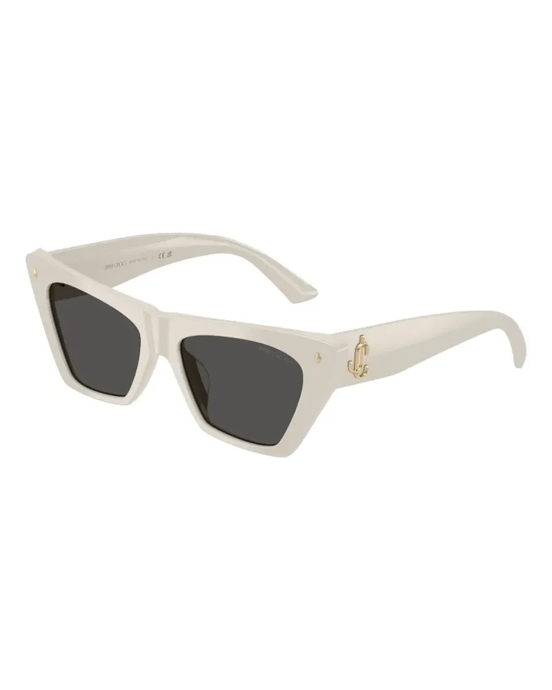 Jimmy Choo Cat-Eye-Sonnenbrille mit Logo - Weiß Weiß