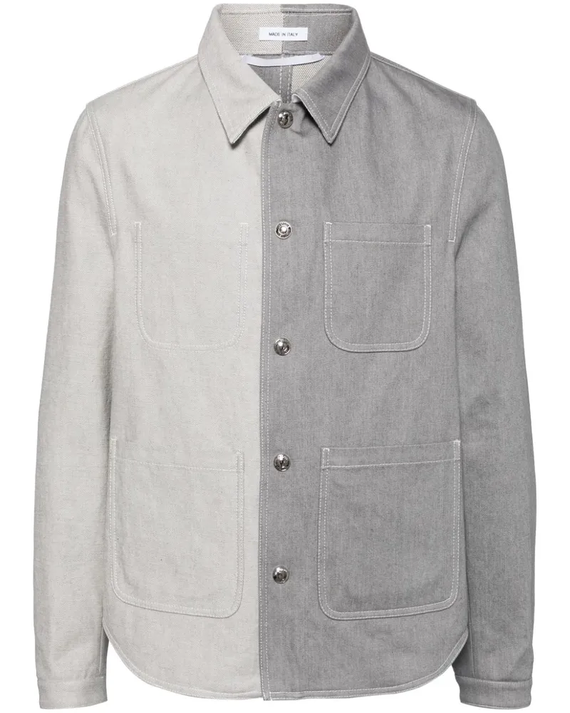 Thom Browne Zweifarbige Jeansjacke Grau