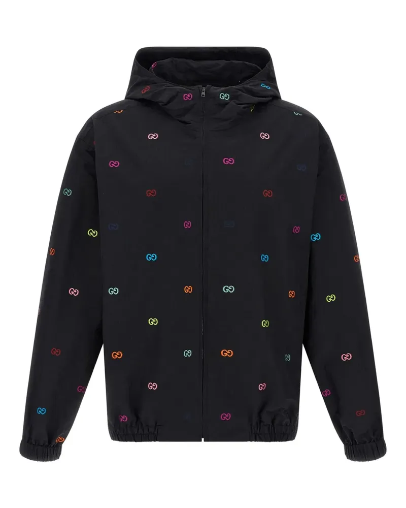 Gucci GG-pattern hooded jacket - Schwarz Schwarz