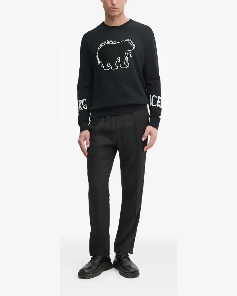 Iceberg Bestickter Pullover - Schwarz Schwarz