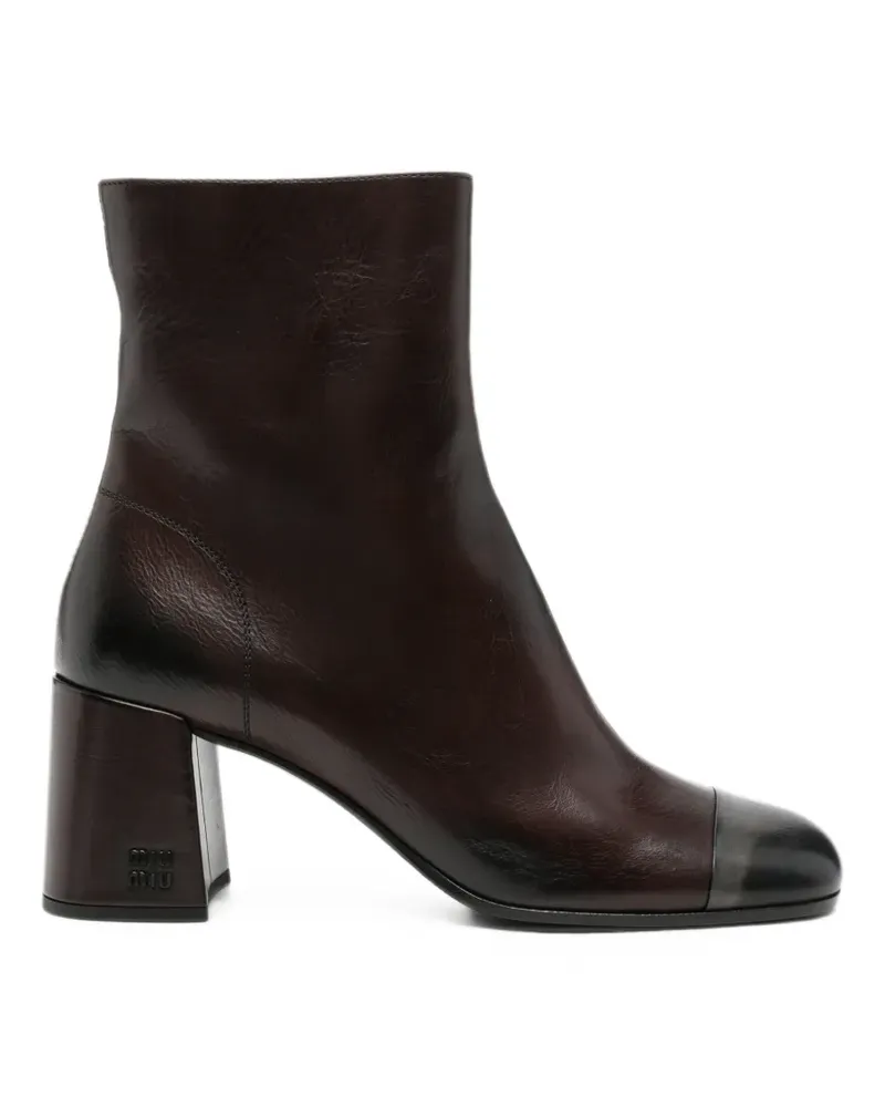 Miu Miu Stiefel mit Zehenkappe und Blockabsatz - Braun Braun
