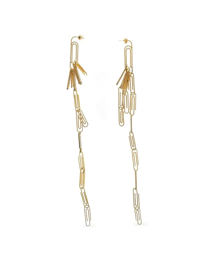 OFF-WHITE maxi paperclip-shaped earrings in gold effect Gold