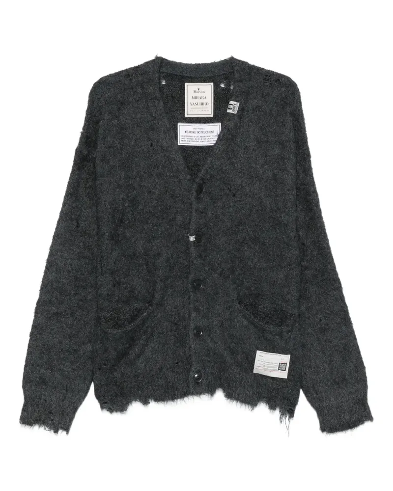MIHARAYASUHIRO pocket distressed cardigan - Grau Grau