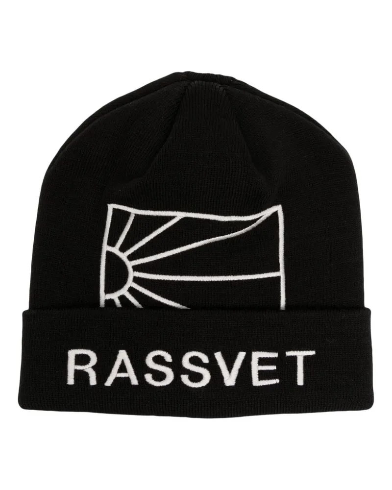 PACCBET RASSVET Beanie mit Logo-Stickerei - Schwarz Schwarz