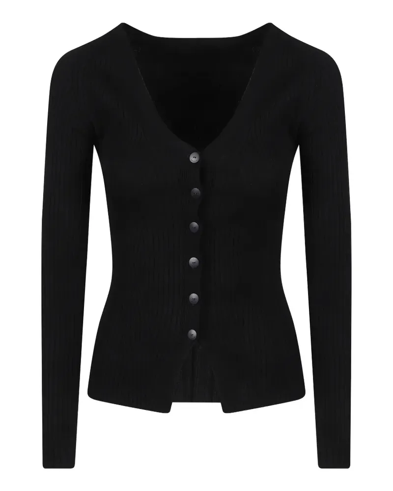 Dondup ribbed-knit V-neck cardigan - Schwarz Schwarz