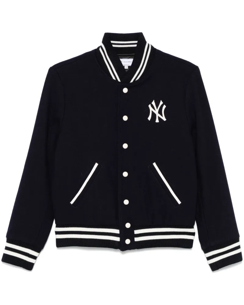 SPORTY & RICH Yankees Serif Varsity Jacke - Blau Blau