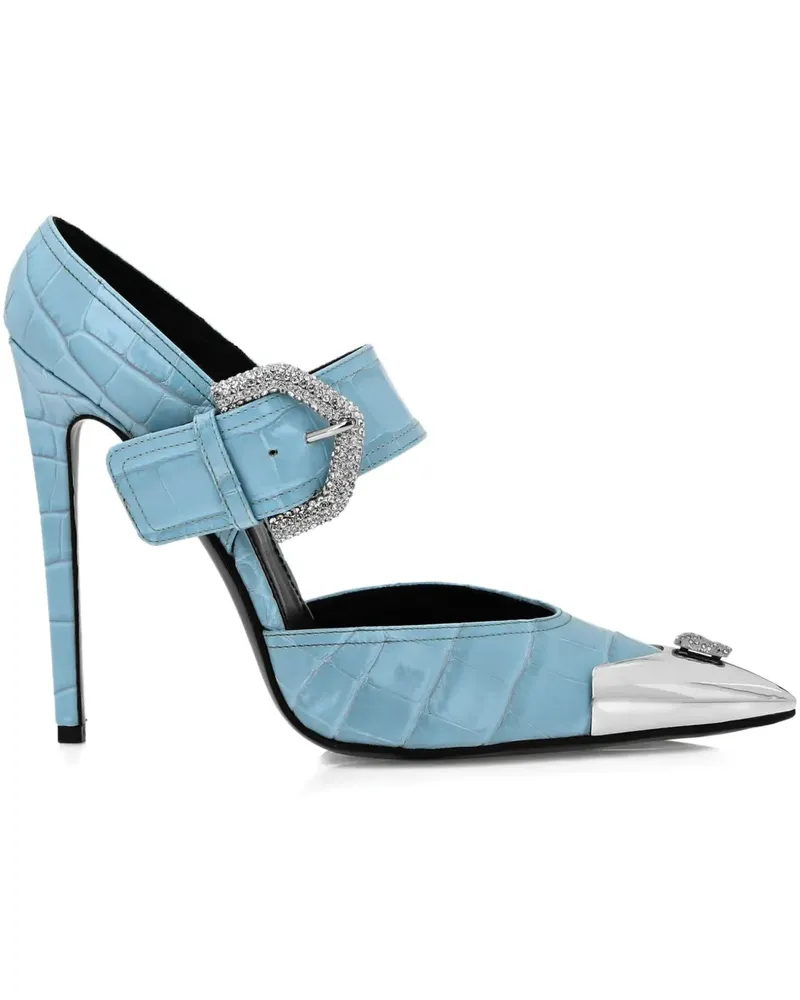 Philipp Plein Pumps mit Kroko-Effekt - Blau Blau
