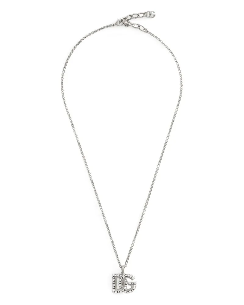Dolce & Gabbana Halskette mit Logo-Anhänger - Silber Silber
