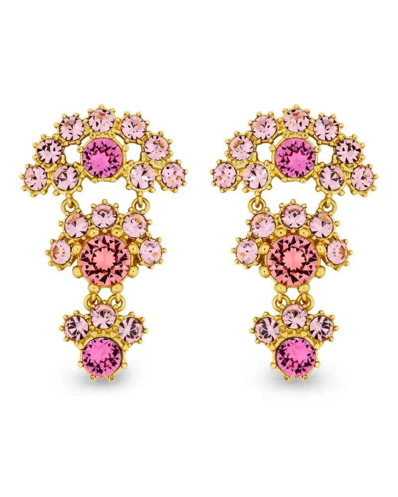 Oscar de la Renta Ohrringe mit Schmucksteinen - Rosa Rosa