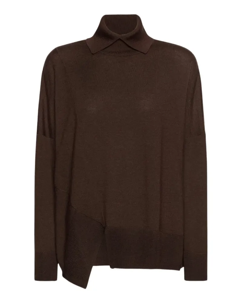 Elena Mirò Asymmetrischer Rollkragenpullover - Braun Braun