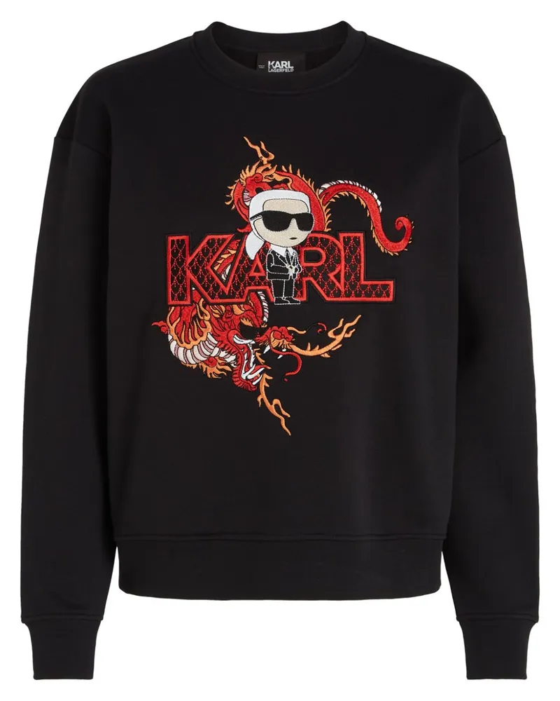 Karl Lagerfeld Year of the Dragon Ikon Sweatshirt - Schwarz Schwarz