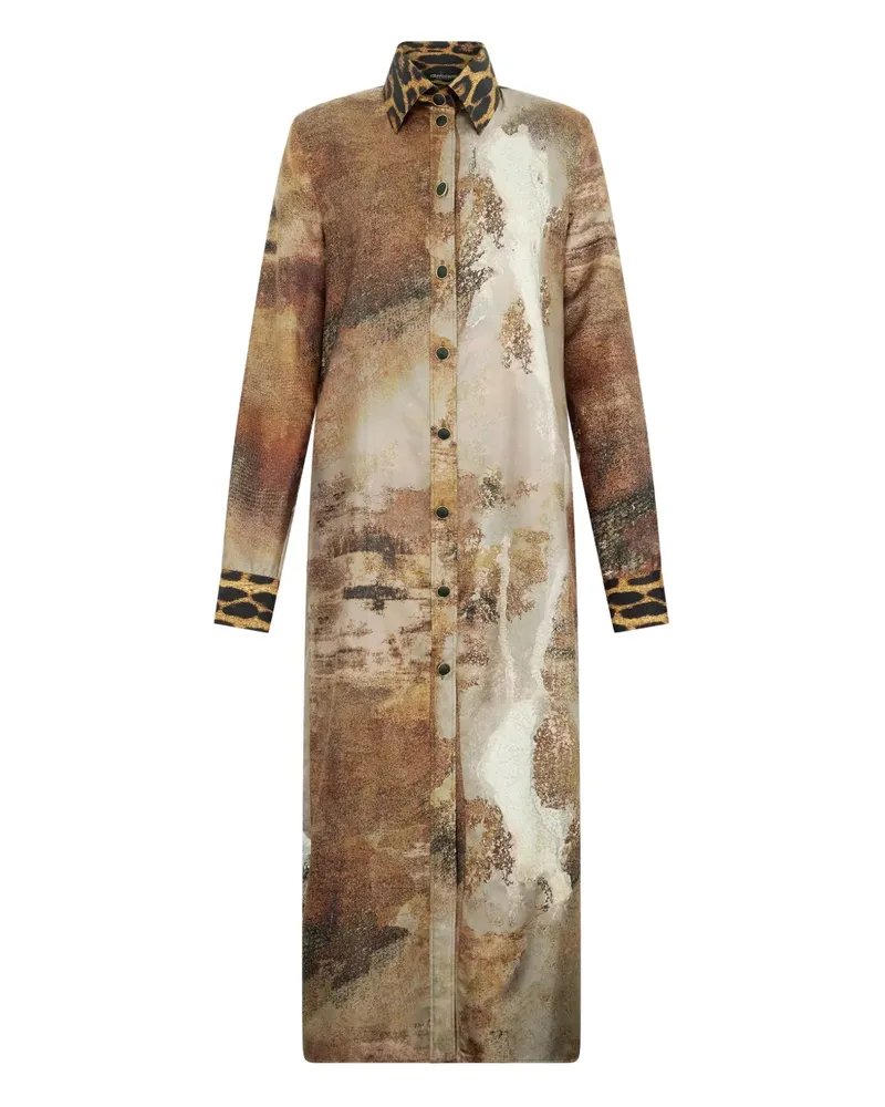 Roberto Cavalli Hemdkleid mit Print - Braun Braun