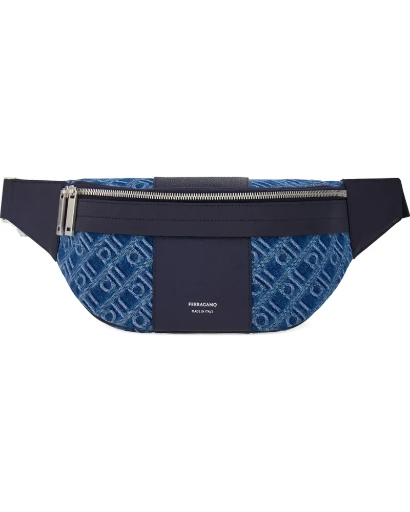 Ferragamo Gürteltasche aus Monogramm-Jacquard - Blau Blau