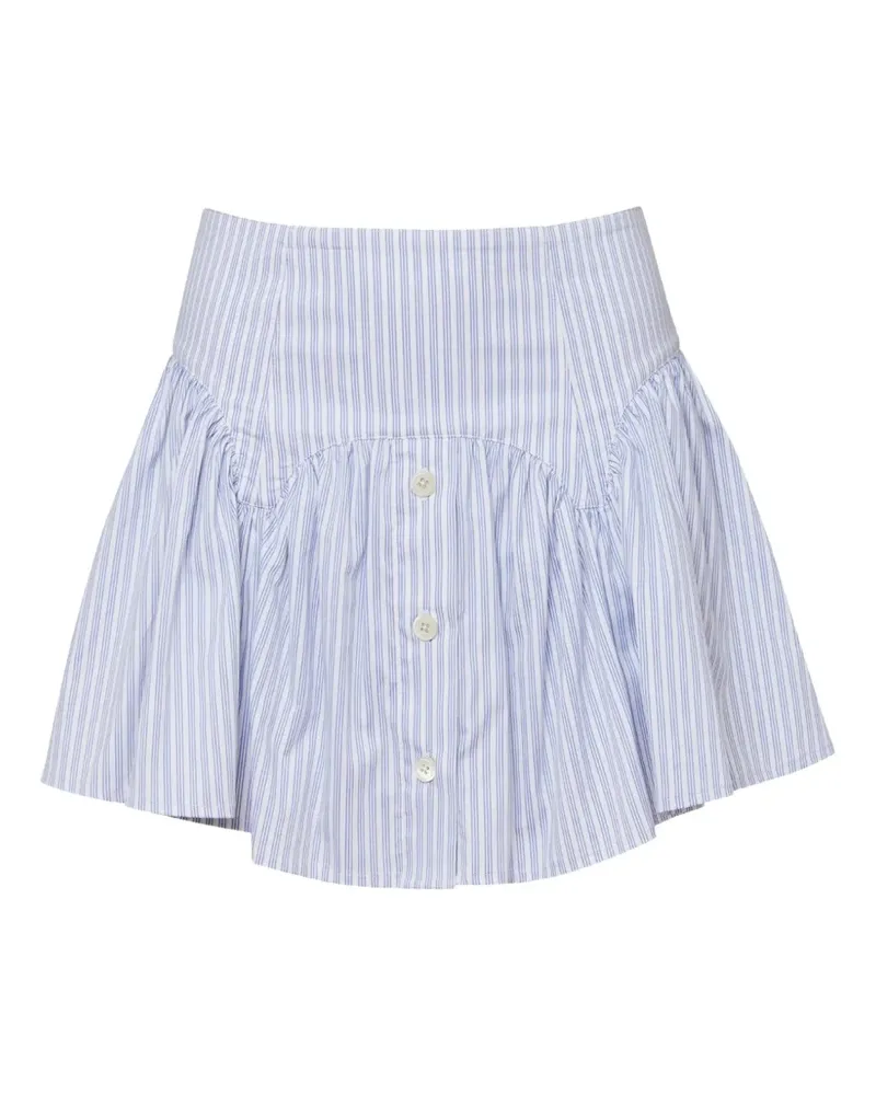 Fleur Du Mal Poplin Garter striped mini skirt - Weiß Weiß