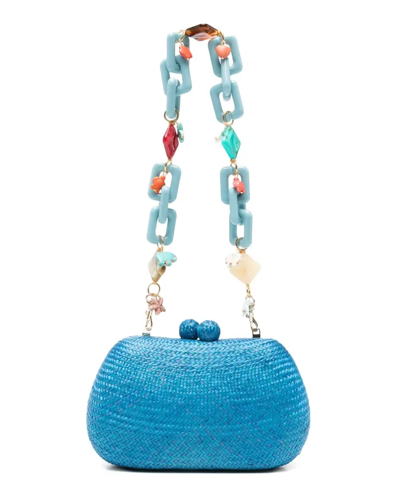 Serpui Gewebte Heidi Tasche mit Anhänger - Blau Blau