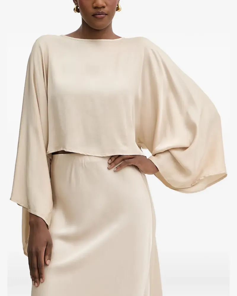 HAVEONE batwing-sleeve cropped blouse - Nude Nude
