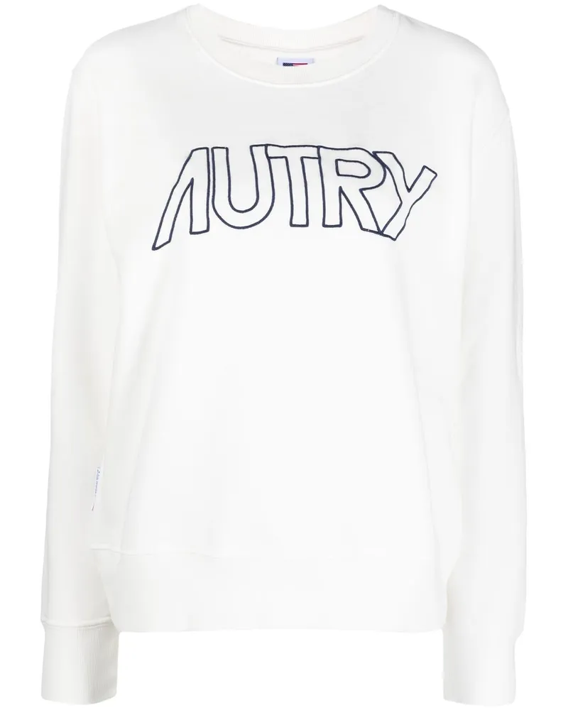 AUTRY T-Shirt mit Logo-Stickerei Weiß