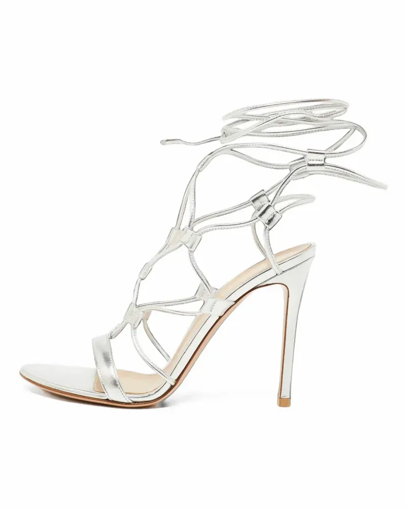 Gianvito Rossi Giza Sandalen mit Knöchelband - Silber Silber