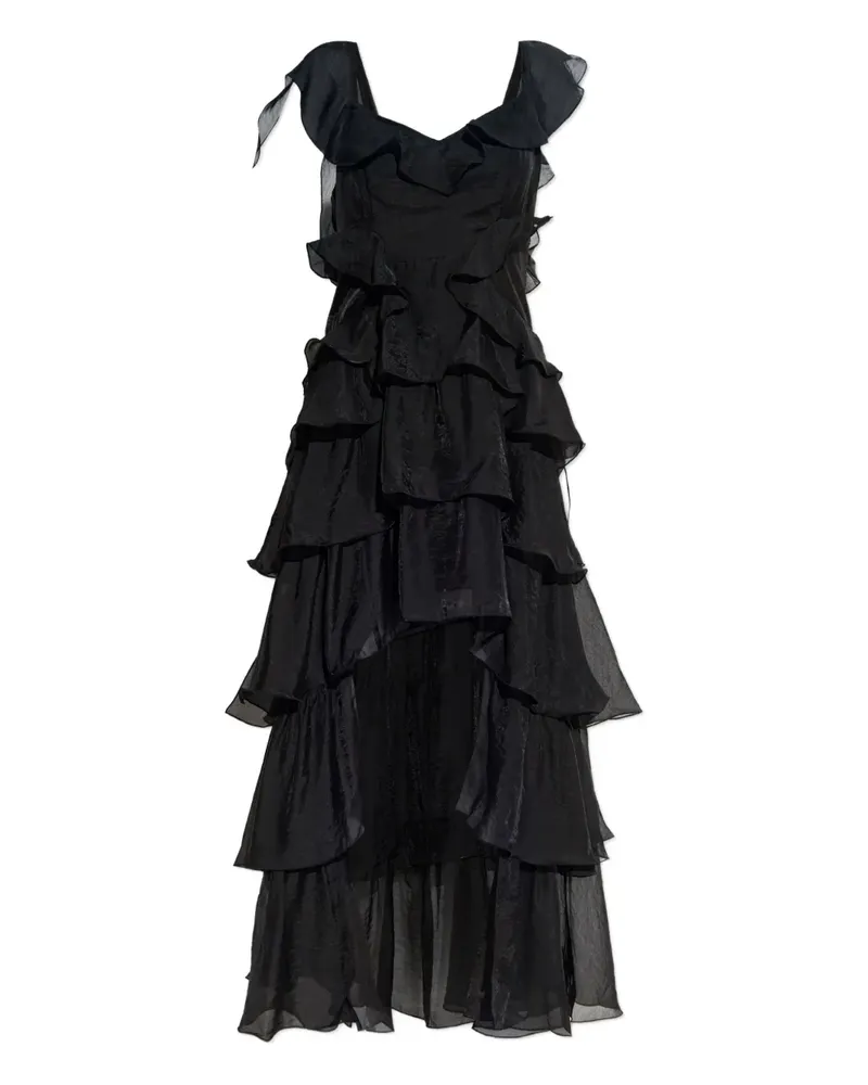 AllSaints Kleid mit Rüschendetail - Schwarz Schwarz
