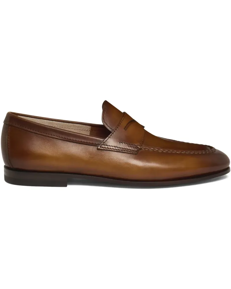 Santoni Penny-Loafer aus Leder - Braun Braun