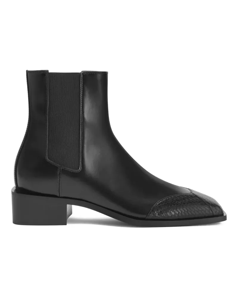 Giuseppe Zanotti Stiefel mit Reptil-Einsätzen - Schwarz Schwarz