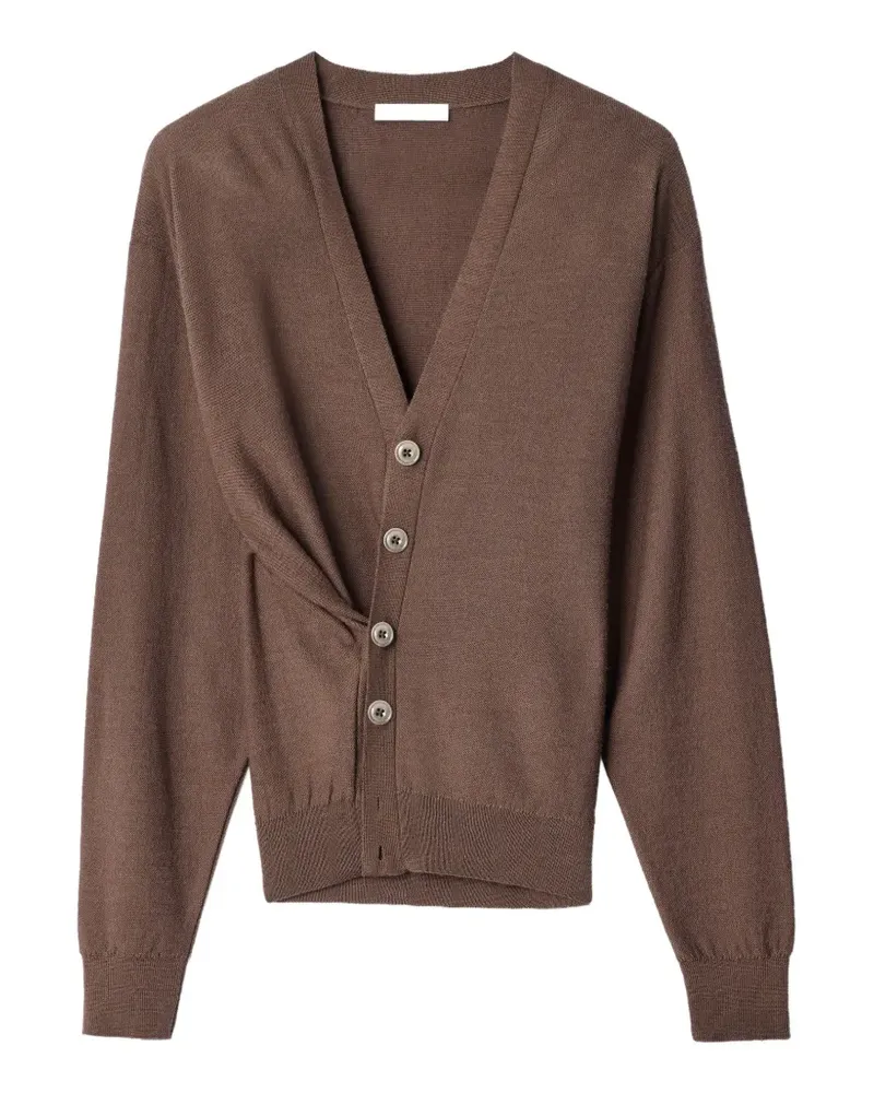 Christophe Lemaire relaxed twisted cardigan in merino blend - Braun Braun