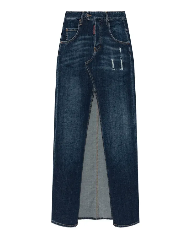 Dsquared2 distressed slit maxi skirt - Blau Blau