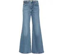 Halbhohe Schlagjeans - Blau