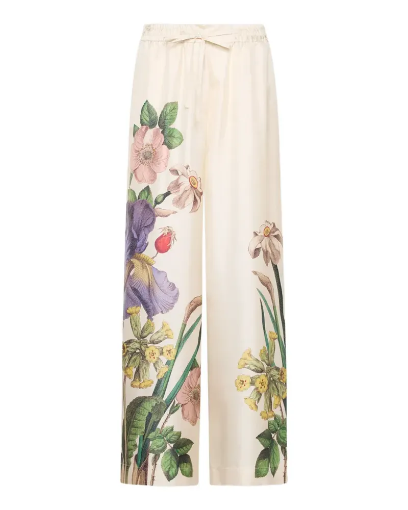 Pierre-Louis Mascia Aloe Palazzohose mit botanischem Print - Nude Nude