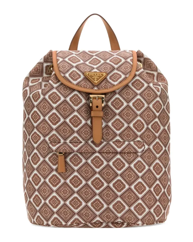 Prada Rucksack mit geometrischem Muster - Braun Braun