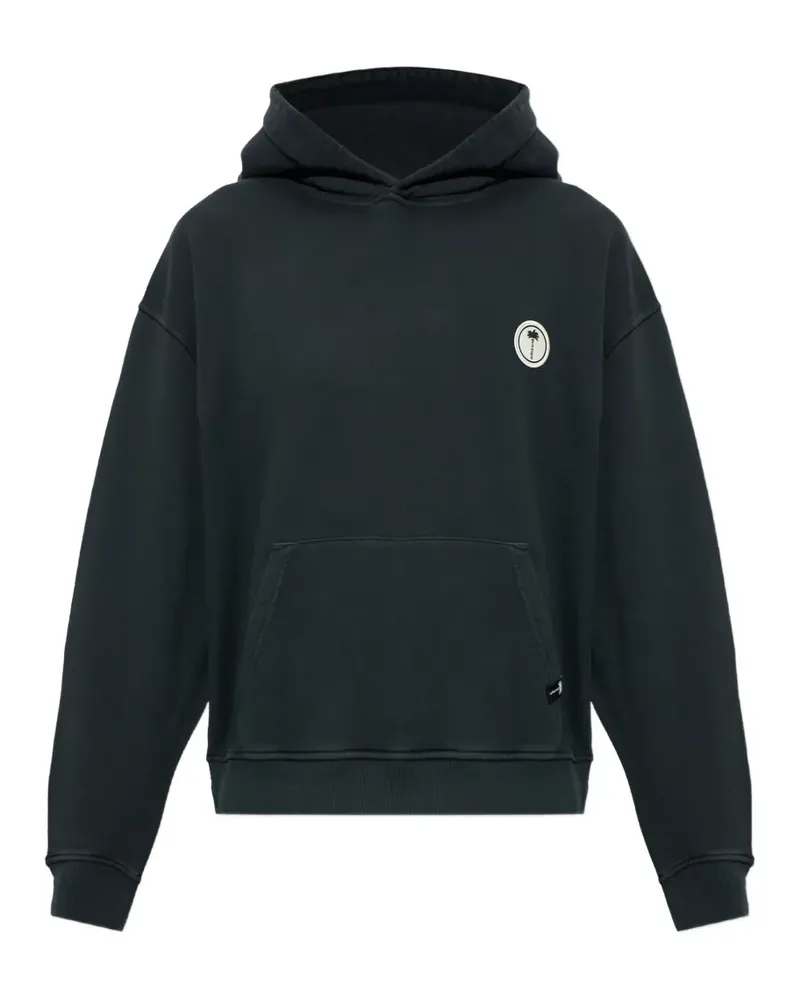 Palm Angels Hoodie mit Logo-Patch - Blau Blau