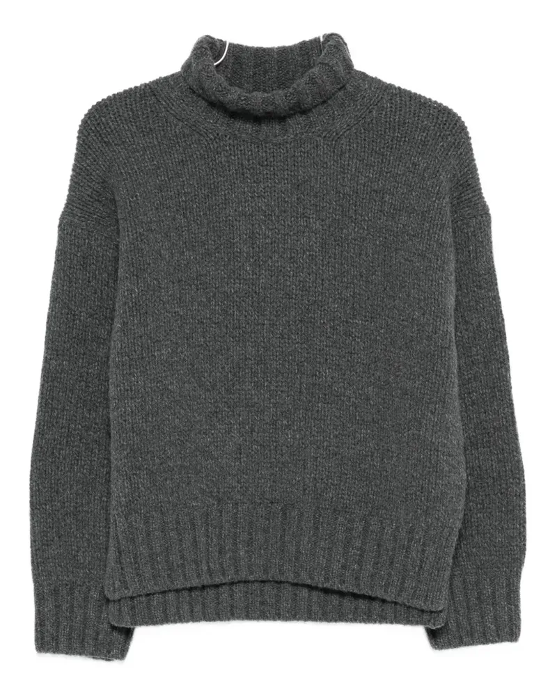 Closed turtleneck wool sweater - Grau Grau