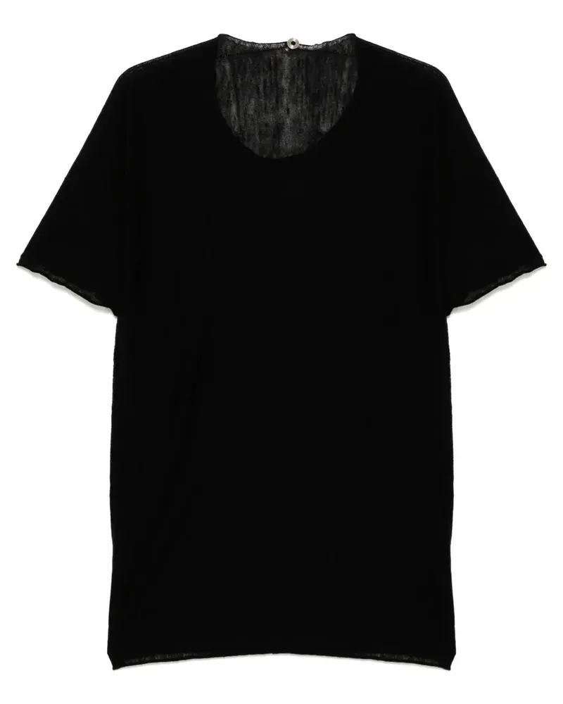 Label Under Construction T-Shirt mit Rundhalsausschnitt - Schwarz Schwarz