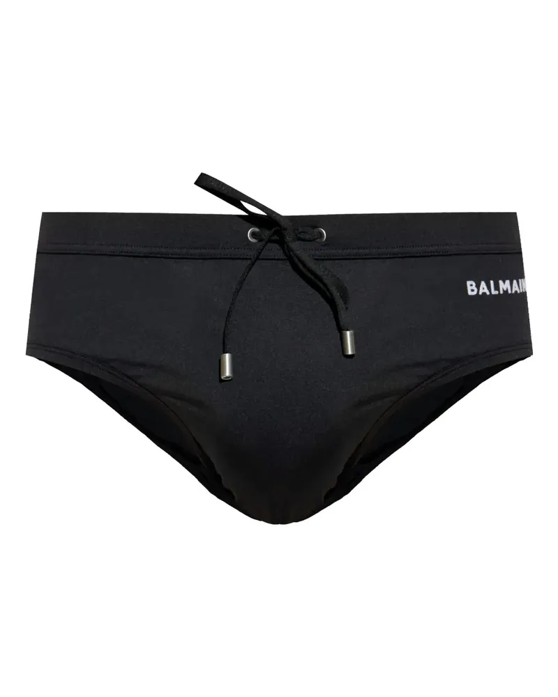 Balmain Badehose mit Logo-Stickerei - Schwarz Schwarz