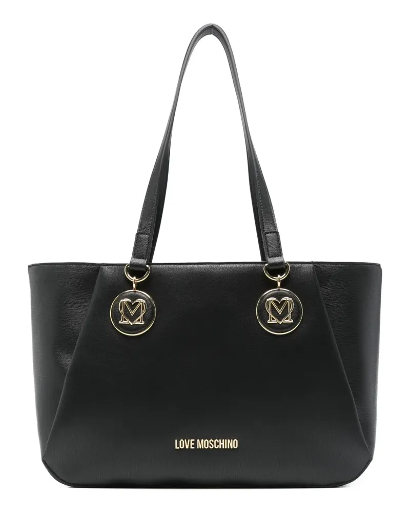 Moschino Shopper mit Logo-Schild - Schwarz Schwarz