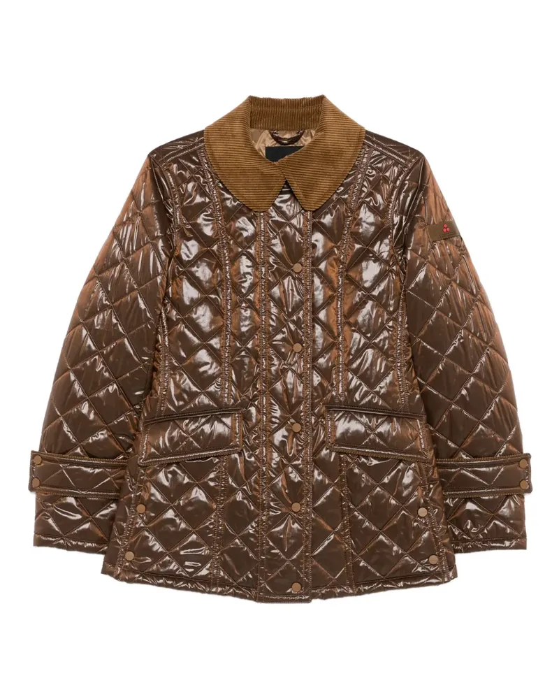 Peuterey Gesteppte Jacke mit Cordkragen - Braun Braun