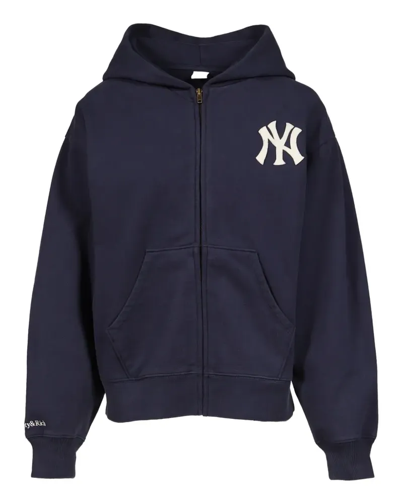SPORTY & RICH Heritage Yankees Serif zip-up hoodie - Blau Blau