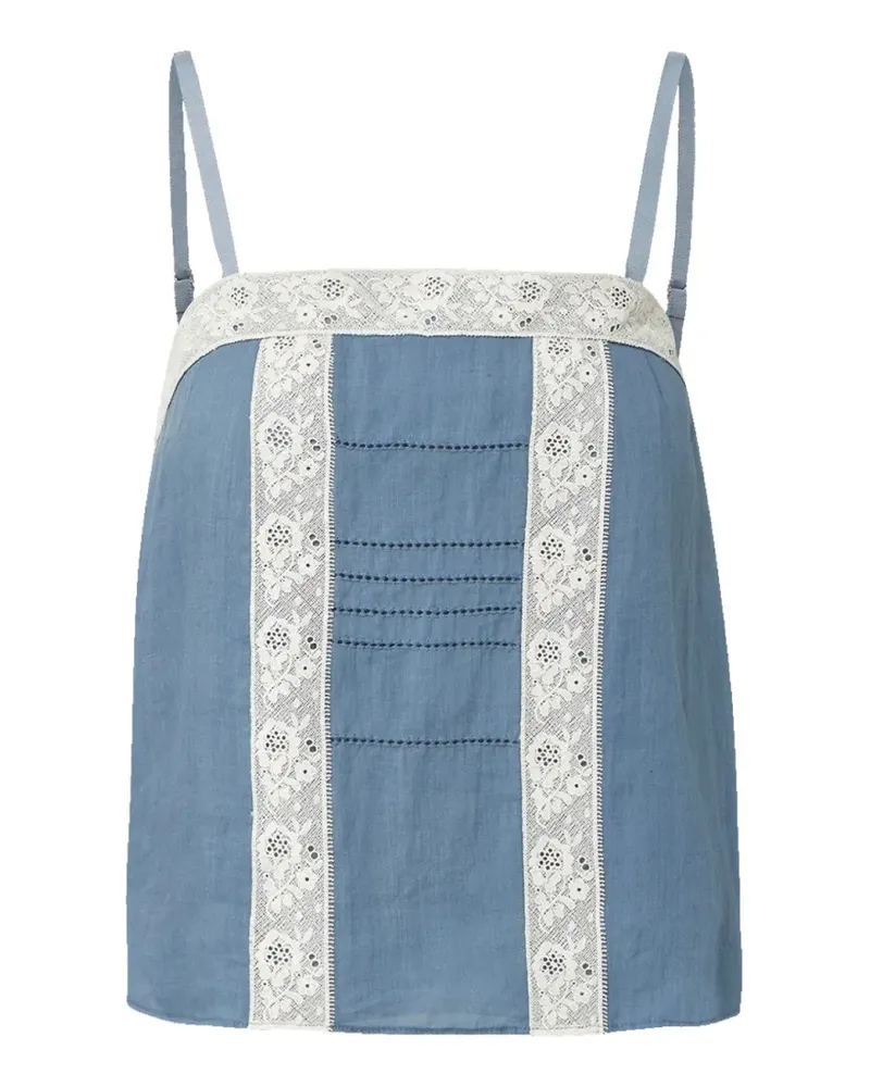 Veronica Beard Olivana Tanktop mit Spitzenbesatz - Blau Blau