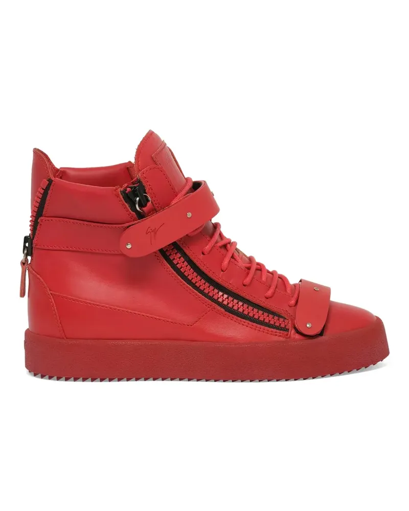 Giuseppe Zanotti High-Top-Sneakers mit Reißverschlüssen - Rot Rot