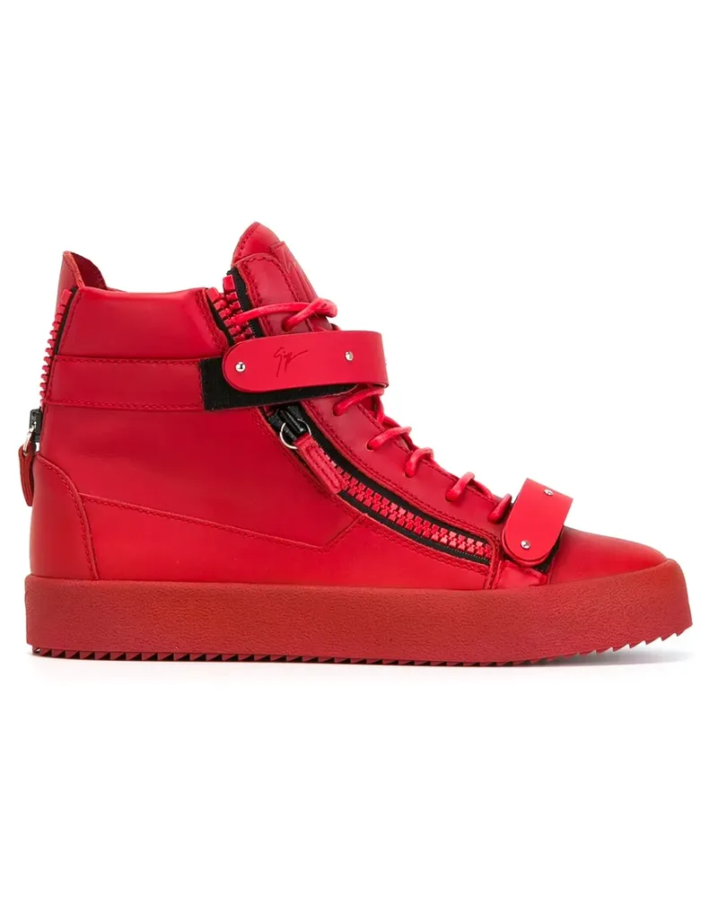 Giuseppe Zanotti High-Top-Sneakers mit Reißverschlüssen - Rot Rot