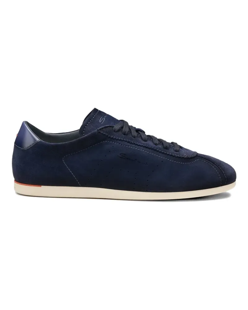 Santoni Yorker perforated suede sneakers - Blau Blau