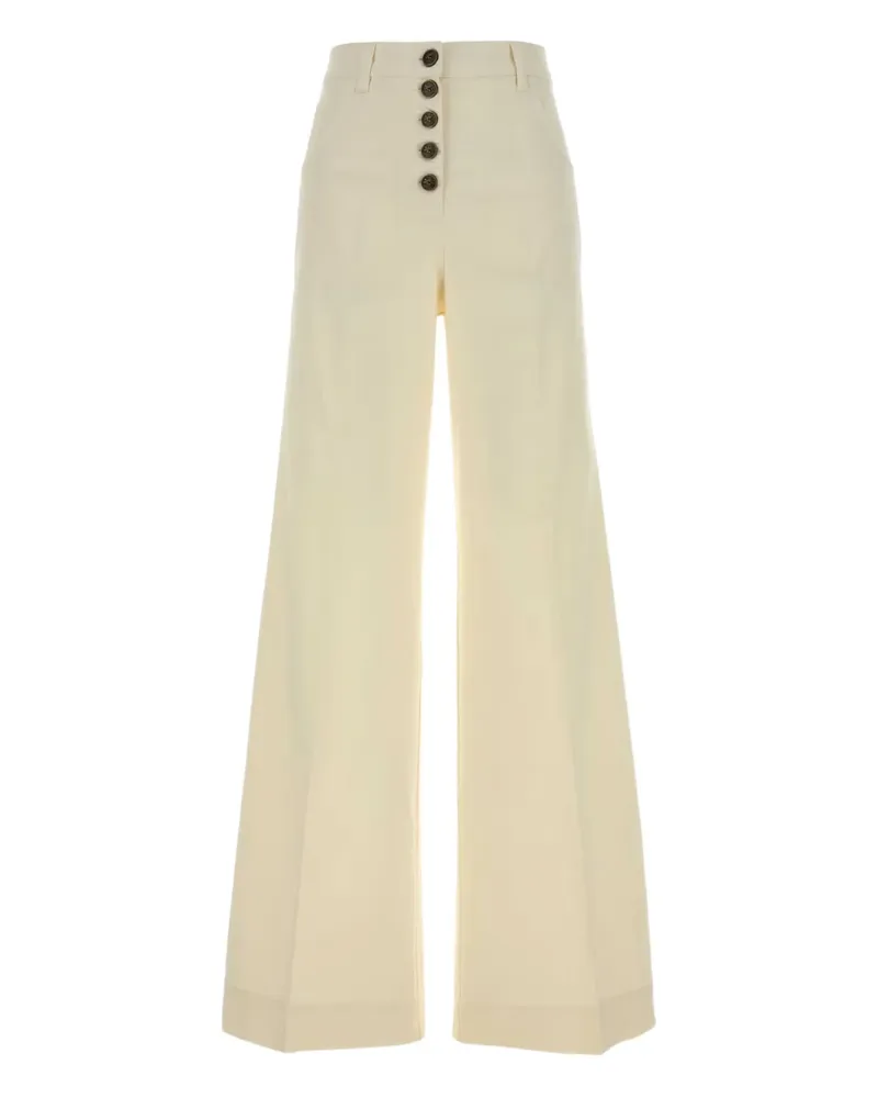 Etro Pegaso-buttons flared jeans - Weiß Weiß