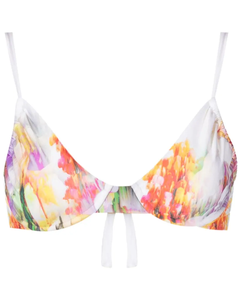 Lenny Niemeyer Bikinioberteil mit Blumen-Print - Weiß Weiß