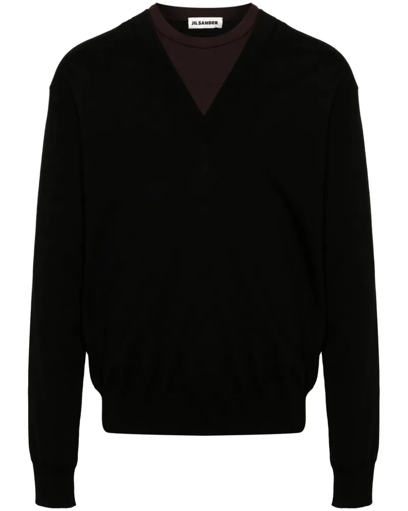 Jil Sander Pullover im Layering-Look - Schwarz Schwarz